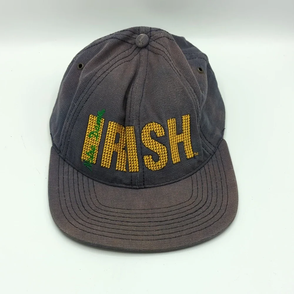 Vintage Notre Dame Irish Sports Specialties 90s Snapback Hat Cap USA Made Faded
